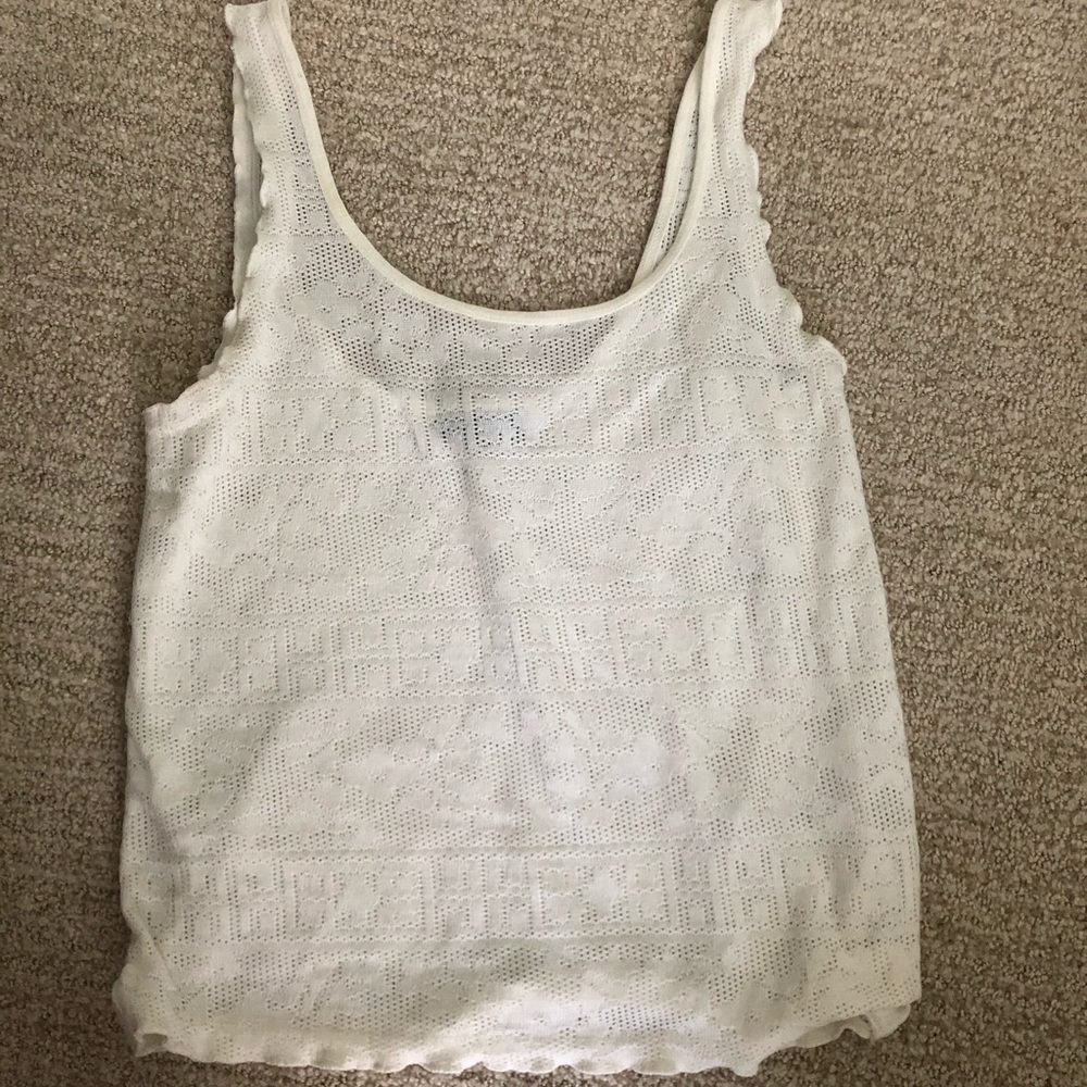 Topshop white crochet tank top